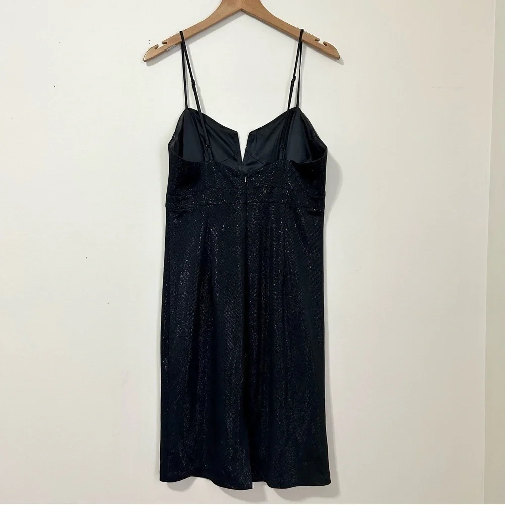 Bardot Shine Corset Midi Dress in Black‎ sz 8